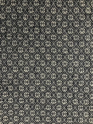 Cherry Blossom Black Tan Woven Pillow, Primitive Country Colonial Textiles