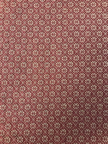 Cherry Blossom Woven Bed Cover – Red & Tan, Queen 94" x 104"