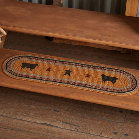 Heritage Farms Sheep Jute Stair Tread Oval Latex 8.5x27 Discontinued - Final Qtys