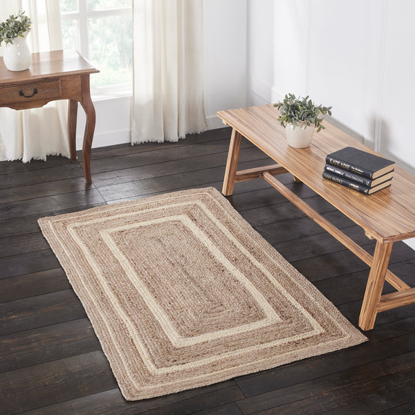 Natural & Creme Jute Rug Rect 36x60 - Allysons Place