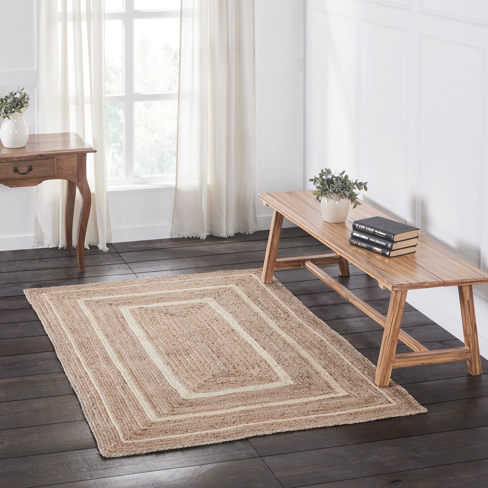 Natural & Creme Jute Rug Rect 48x72 - Allysons Place