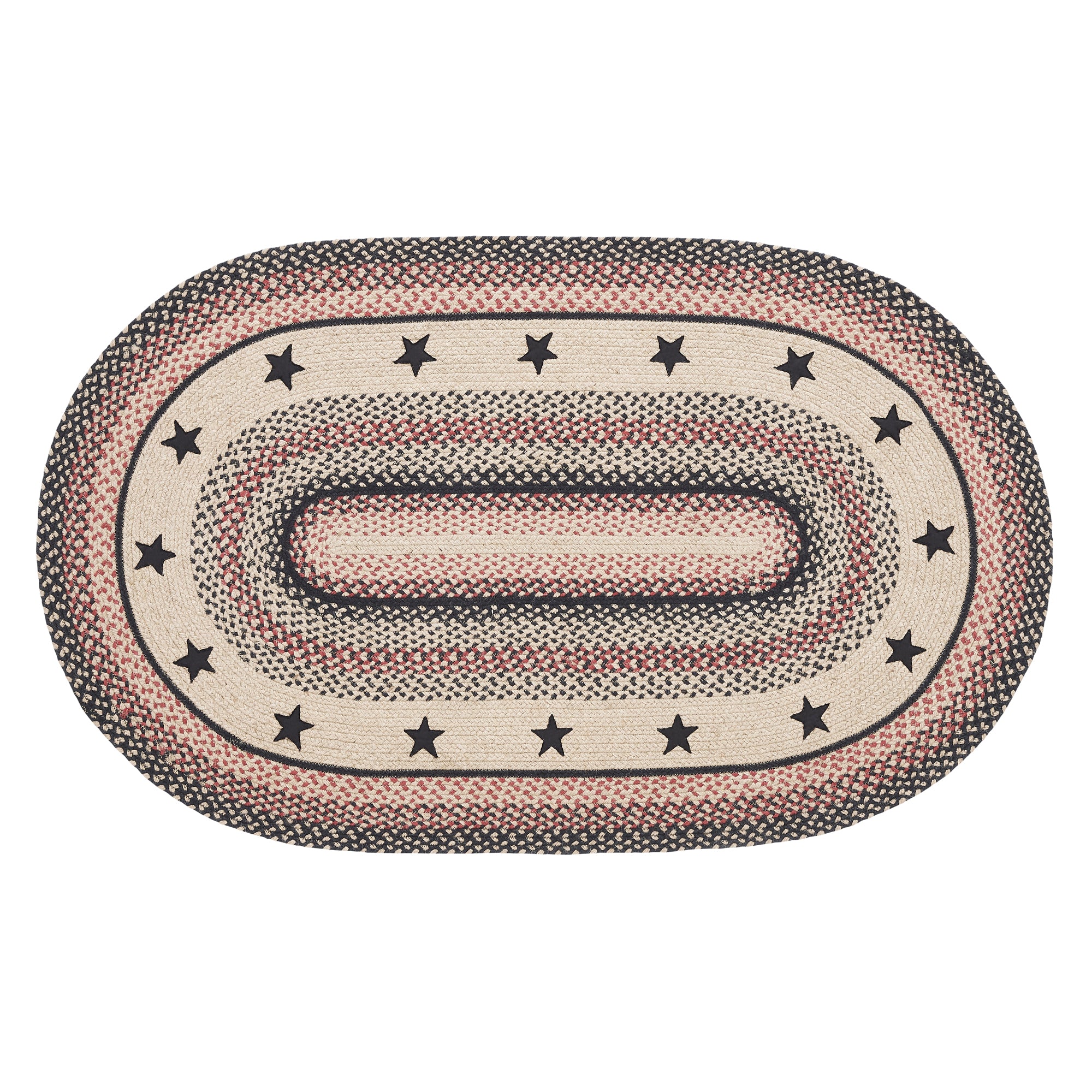 Colonial Star Jute Rug Oval 36x60 - Allysons Place