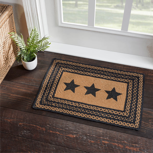 Farmhouse Star Jute Rug 20x30 – Primitive Country Accent Rug
