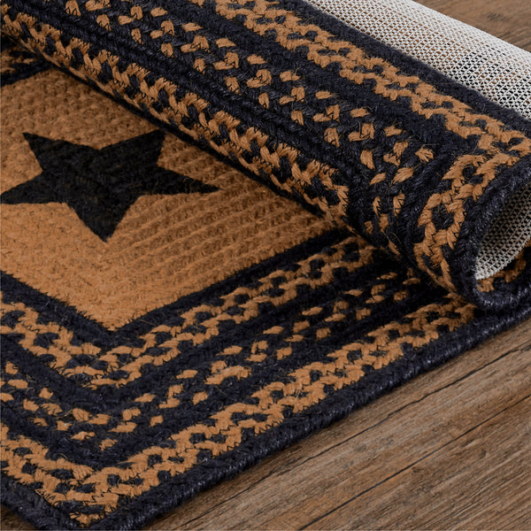 Farmhouse Jute Rug Rect Stencil Stars 20x30