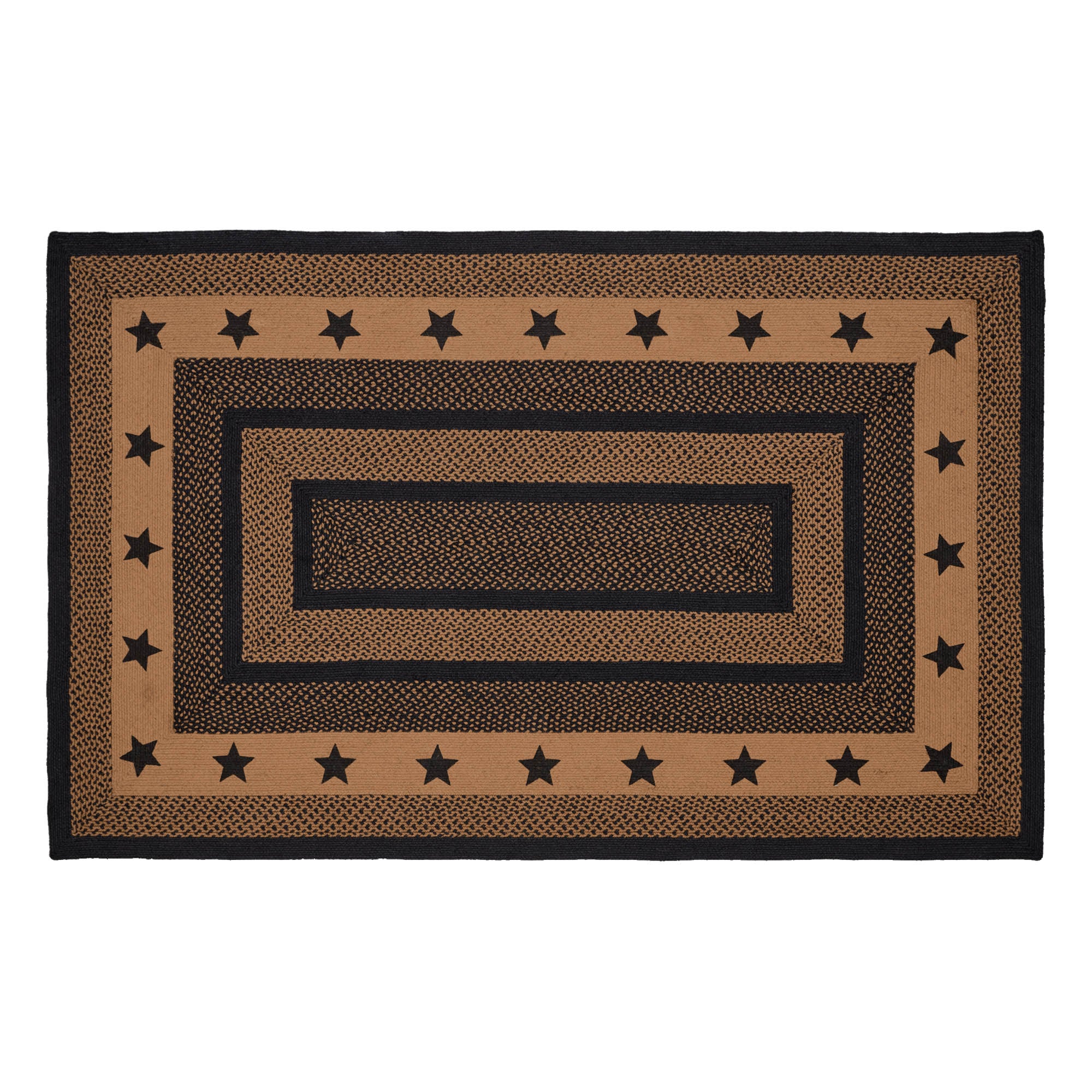 Farmhouse Jute Braided Rug Rect. Stencil Stars with Rug Pad 3'x5' VHC – The  Fox Decor