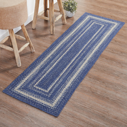 Great Falls Blue Jute Rug/Runner Rect w/ Pad 24x78