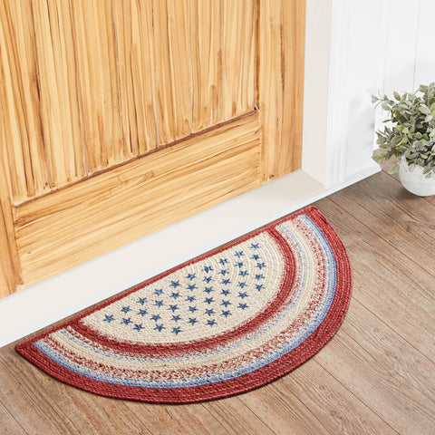 Celebration Jute Rug Half Circle w/ Pad 16.5x33