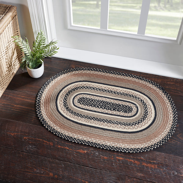 Ginger Spice Braided Oval Rug with Included Rug Pad