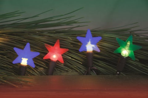 Red, Blue, and Green Star Popons String of Lights