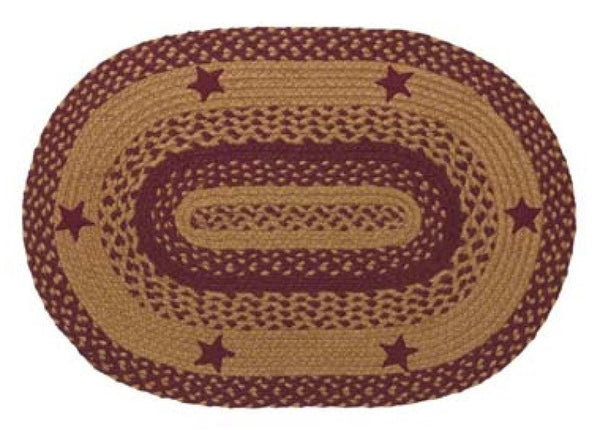 Star Wine 27x48 in. Braided  Oval Rug