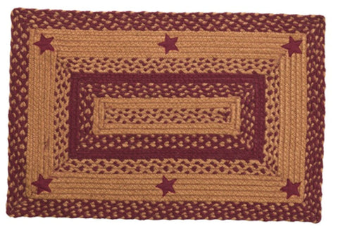Star Wine 20x30 in. Braided  Rectangle Rug