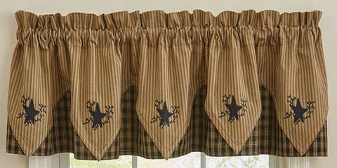 Sturbridge Black Star Point Embroidered Valance