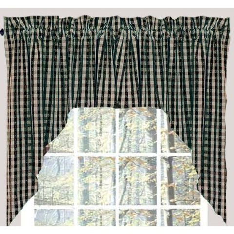 Our Black Heritage House Check swag features black and light tan gingham small checks.