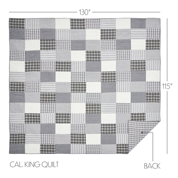 Sawyer Mill Black California King Quilt 130Wx115L