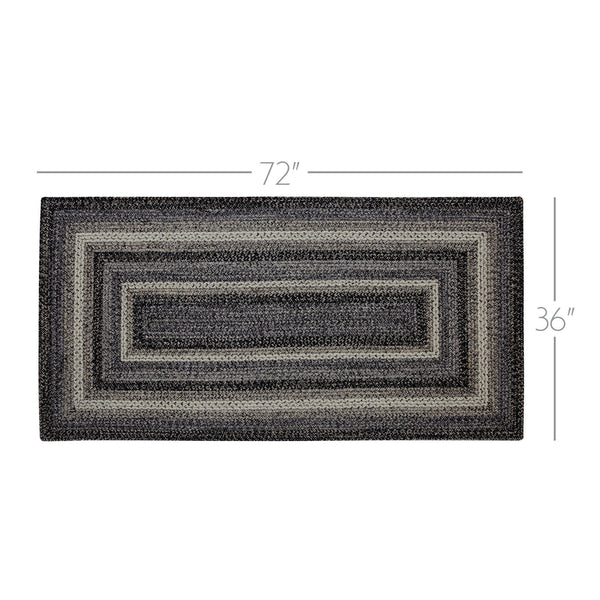 Sawyer Mill Black White Jute Rug Rect w/ Pad 36x72