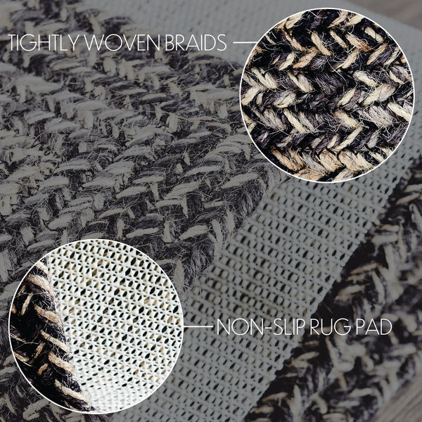 Sawyer Mill Black White Jute Rug Rect w/ Pad 60x96