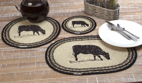 Sawyer Mill Cow Jute Tablemat 13" Set of 6