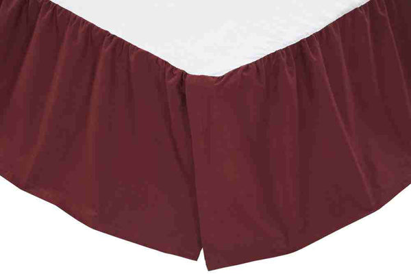 Solid Burgundy Twin Bed Skirt