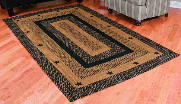 Star Black Braided Jute Rug Rectangle 5 x 8 ft.