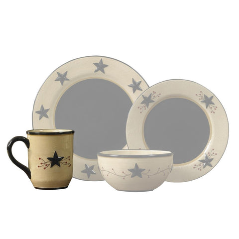 Get your caffeine fix in style with these 16 ounce Star Vine Mugs! They come hand sponge-painted in a crackled wheat & feature a bold black rim & handle. Embossed black stars embellished with a berry vine motif provide the perfect accent! Sit back, relax & enjoy!