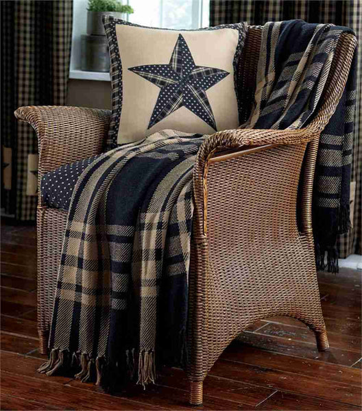 Sturbridge Black Throw Woven