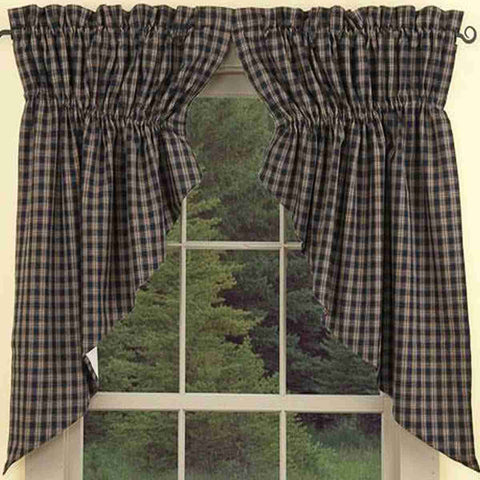 Sturbridge Navy Gathered Swag 63 in. (Prairie Curtain Style) - Allysons ...