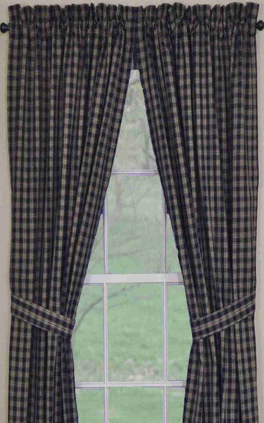 Sturbridge Navy 63 in Unlined Curtain Panel Short