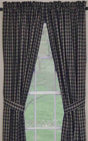 Sturbridge Navy 63 in Unlined Curtain Panel Short