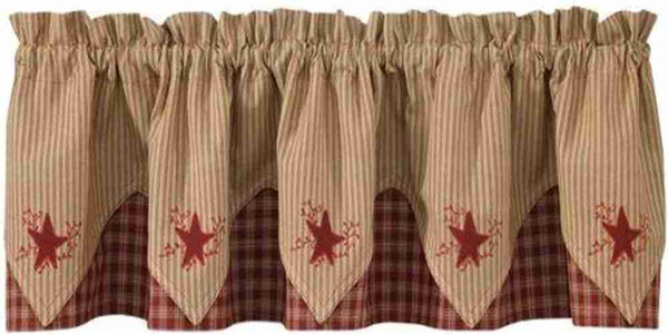 Sturbridge Wine Star Embroidered Point Valance