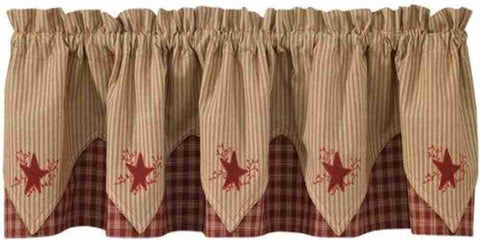 Sturbridge Wine Star Embroidered Point Valance