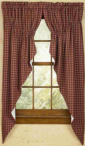 Sturbridge Wine Gathered Swag 63 in. (Prairie Curtain Style)