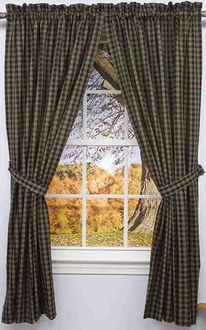Sturbridge Black Curtain Panels, 63 in. Unlined
