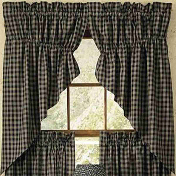 Sturbridge Black Swag Gathered 36 in. (prairie swag style)