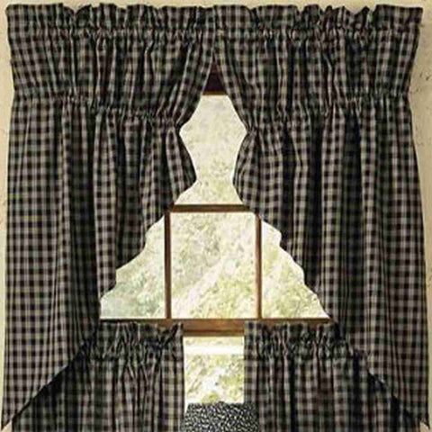 Sturbridge Black Swag Gathered 36 in. (prairie swag style)