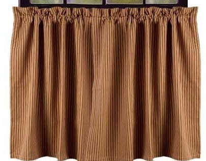 York Ticking Tier Set Barn Red, barn red ticking on a tan background. Visit website for free s/h & discount offers. Primitive Country Home Décor. Rustic, Farmhouse.