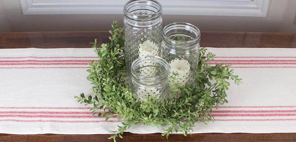 Red Grain Sack Table Runner 14x72