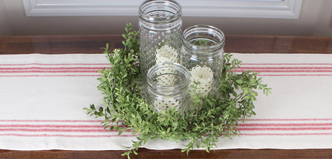 Red Grain Sack Table Runner 14x72