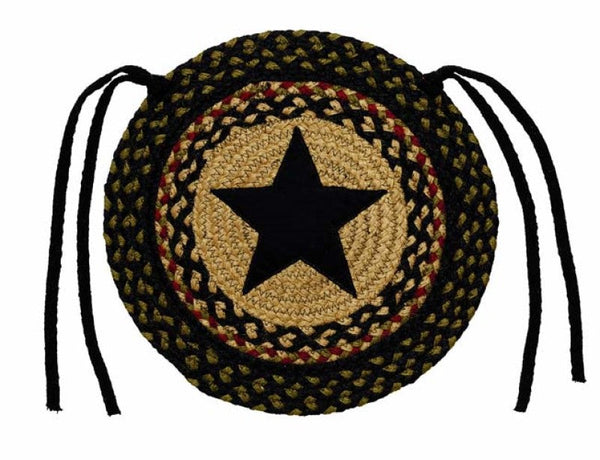 Tartan Star 15" Braided  Chair Pad Set of 4