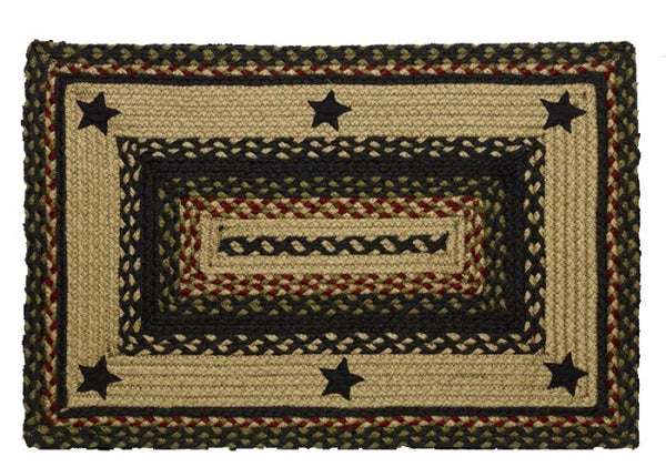 Tartan Star 20x30 in. Braided  Rectangle Rug