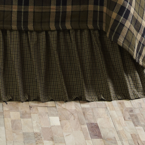 Tea Cabin Queen Bed Skirt 60x80x16  Primitive Country Farmhouse Dust Ruffle Bedding Home Decor & Accessories.