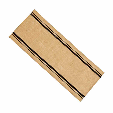 Burlap Stripe Runner Black