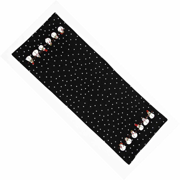 Whimsy Snowmen Table Runner 14x36 – Black Farmhouse Holiday