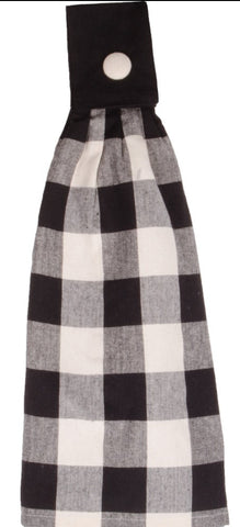 Buffalo Check Black Tab Towel