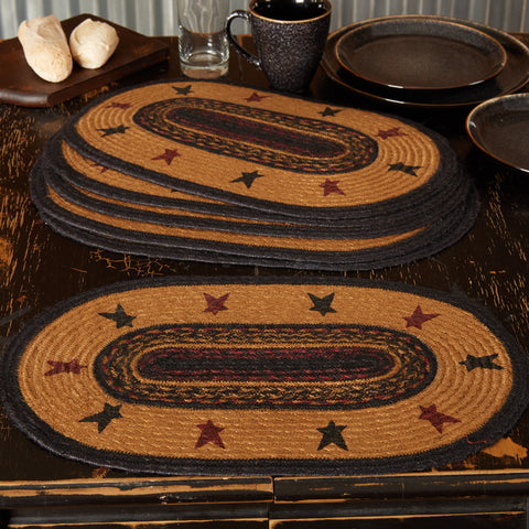 Heritage Farms Star Jute Placemat Set of 6 12x18