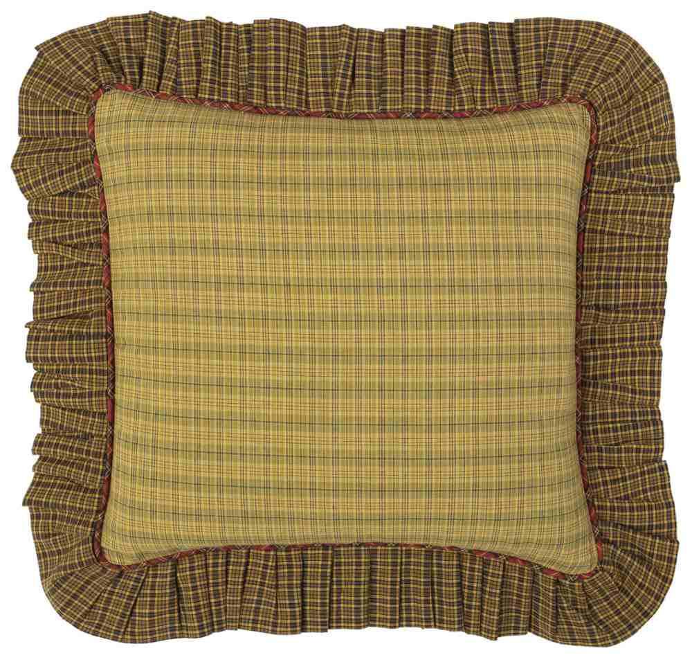 Tea Cabin Log Cabin Hooked Pillow - 18x18