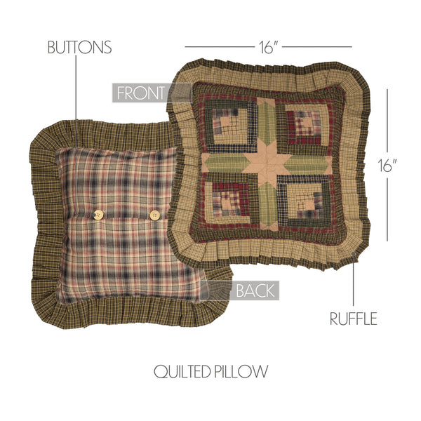 Tea Cabin Pillow Quilted 16x16