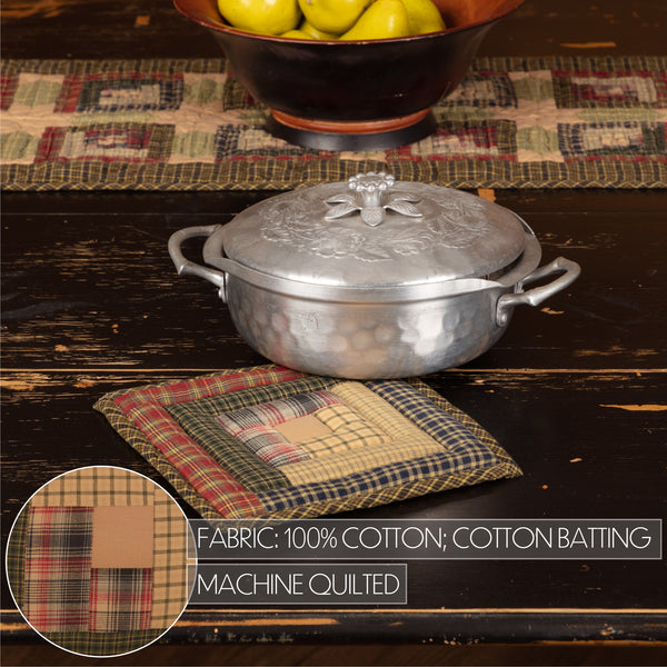 Tea Cabin Pot Holder Patchwork 8x8