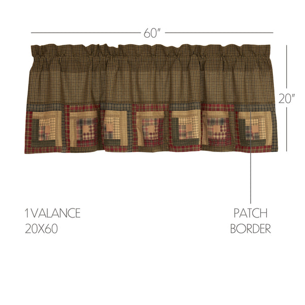 Tea Cabin Valance Log Cabin Block Border 20x60