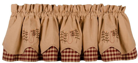 My Christmas Tree Fairfield Valance Nutmeg-Barn Red