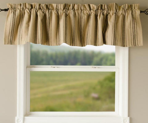 Grain Sack Stripe Oat - Black Valance